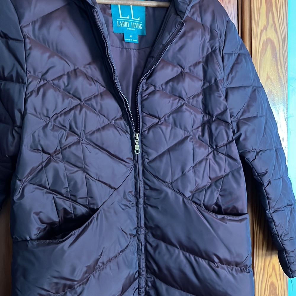 Larry Levine Down Long Coat Medium - image 3